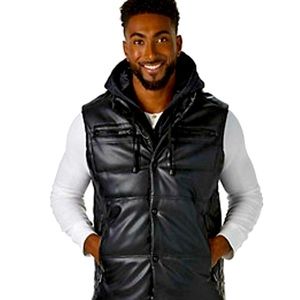 Sean John faux leather puffer vest